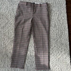 Theory Red black and Ivory checkered pants size 6
